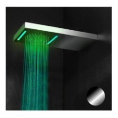 BAGNO ITALIANO IRIS WALL soffione doccia rettangolare cm. 26x52 in acciaio inox con cromoterapia finitura cromo