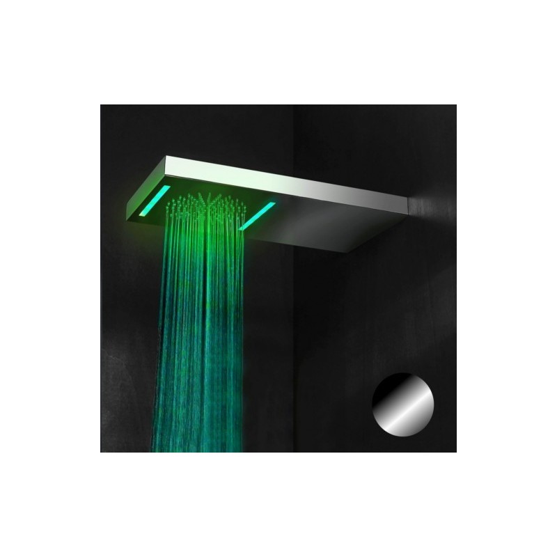 BAGNO ITALIANO IRIS WALL soffione doccia rettangolare cm. 26x52 in acciaio inox con cromoterapia finitura cromo