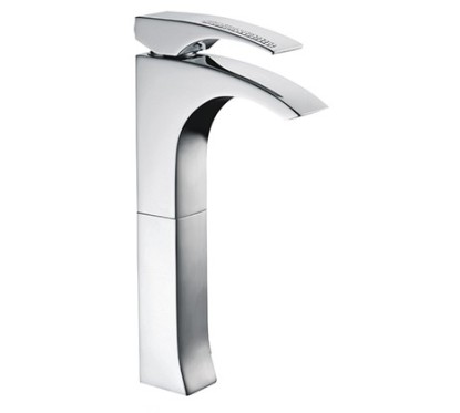 CRYSTAL Monocomando lavabo alto con piletta click-clack finitura cromo