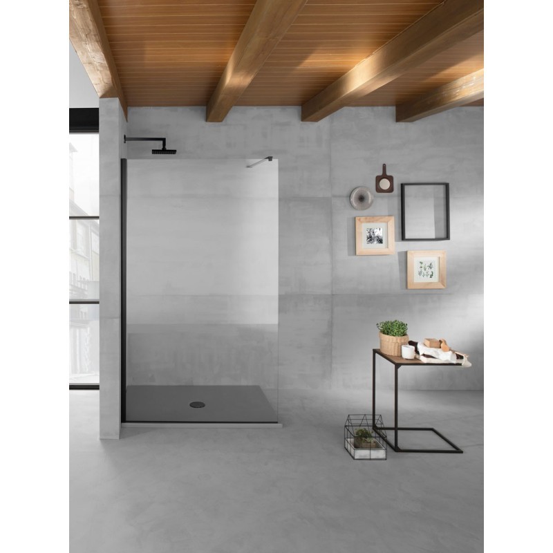 PANORAMA Parete doccia fissa per Box Doccia cm 160 finitura argento satinato  (misura 158/160 h.200)