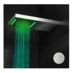 BAGNO ITALIANO IRIS WALL soffione doccia rettangolare cm. 26x52 in acciaio inox con cromoterapia finitura satinato