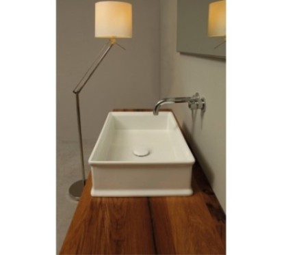 CHARME lavabo d'appoggio finitura bianco lucido