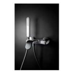 BèK Monocomando vasca con doccia e flessibile doppia aggraffatura finitura cromo