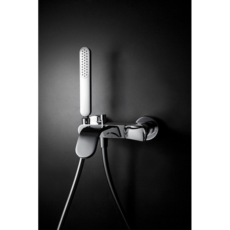 BèK Monocomando vasca con doccia e flessibile doppia aggraffatura finitura cromo