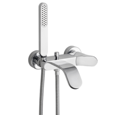 BèK Monocomando vasca con doccia e flessibile doppia aggraffatura finitura cromo