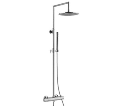 WELLNESS Colonna doccia in ottone con soffione in acciaio inox e miscelatore termostatico