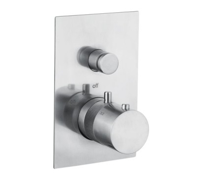 DMB Miscelatore vasca/doccia incasso termostatico inox 316L con regolatore di flusso finitura satinato