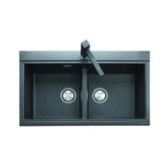 LUX 86.20 Lavandino cucina a due vasche finitura nanostone N4 urban grey