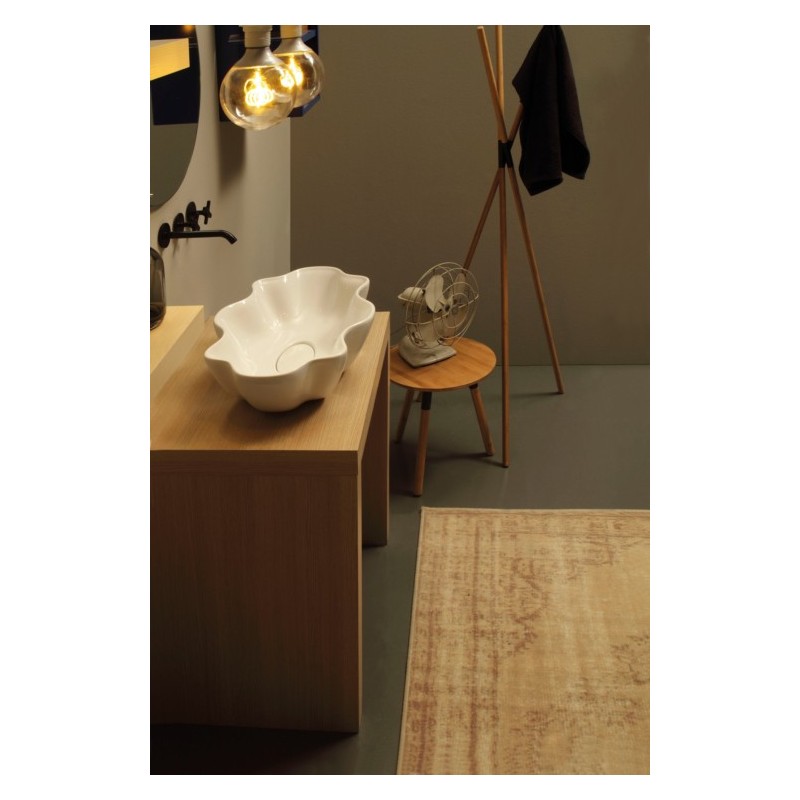 SEASTAR lavabo d'appoggio finitura bianco lucido