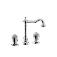 MY BIJOUX batteria lavabo 3 fori con canna alta finitura cromo