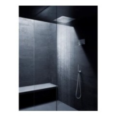 Soffione quadrato 400x400 in acciaio da incasso finitura acciaio lucido