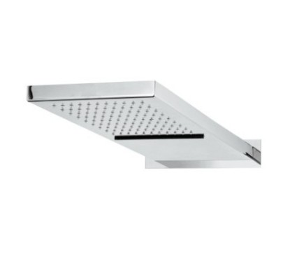 STEEL2 Soffione a muro 2 getti 500x200 in acciaio inox