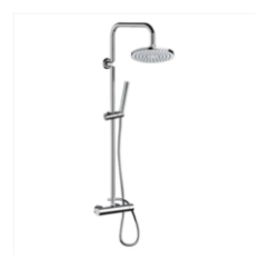 colonna doccia completa di doccetta anticalcare , flessibile e soffione  finitura cromo