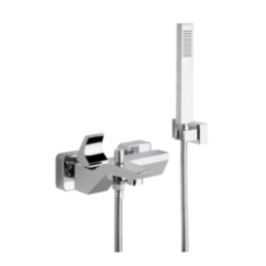 TOSCA Monocomando vasca con doccia e flessibile doppia aggraffatura finitura cromo