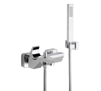 TOSCA Monocomando vasca con doccia e flessibile doppia aggraffatura finitura cromo