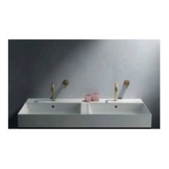 MEG PRO Lavabo sospeso doppio bacino cm 121 x 46 finitura bianco