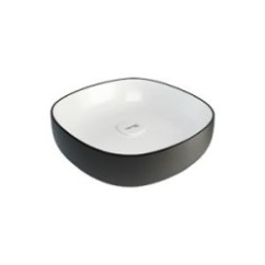 METAMORFOSI Lavabo da appoggio Quadro finitura verde e nero