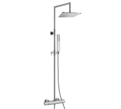 WELLNESS Colonna doccia in ottone con soffione in acciaio inox e miscelatore termostatico