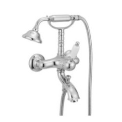 NEW OLD Monocomando vasca esterno con doccetta finitura nichel antico