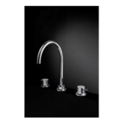 TONDì Batteria lavabo tre fori con scarico finitura cromo con click clck