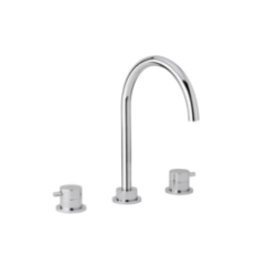 TONDì Batteria lavabo tre fori con scarico finitura cromo con click clck