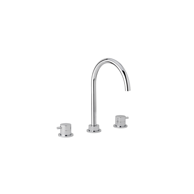 TONDì Batteria lavabo tre fori con scarico finitura cromo con click clck