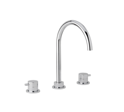 TONDì Batteria lavabo tre fori con scarico finitura cromo con click clck