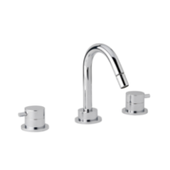 TONDì Batteria bidet tre fori con scarico click clack finitura cromo