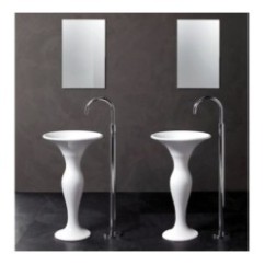 FORMOSA Lavabo tondo su colonna centro stanza bianco