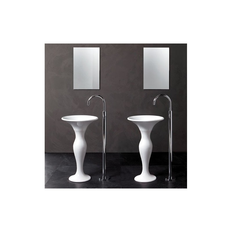 FORMOSA Lavabo tondo su colonna centro stanza bianco