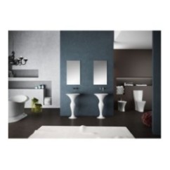 FORMOSA Lavabo tondo su colonna centro stanza bianco