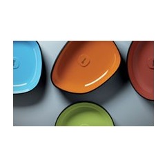 METAMORFOSI Lavabo da appoggio Informe finitura rosso e nero