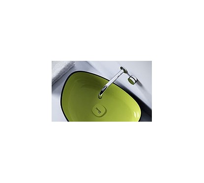 METAMORFOSI Lavabo da appoggio Informe finitura verde e nero