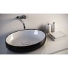 METAMORFOSI Lavabo da appoggio Ovale finitura celeste e nero