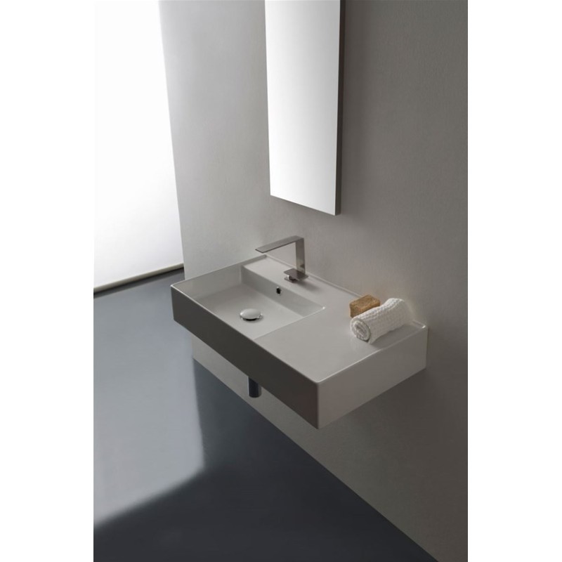TEOREMA 2.0 80 SHELF DX lavabo da appoggio o sospeso