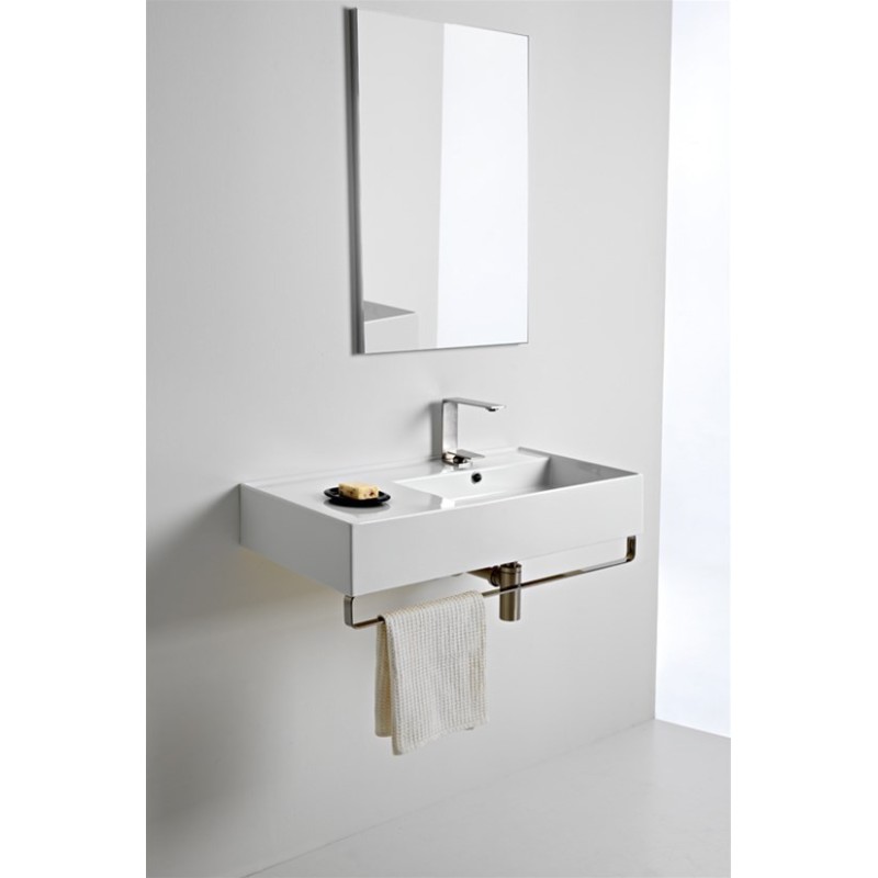 TEOREMA 2.0 80 SHELF SX lavabo da appoggio o sospeso