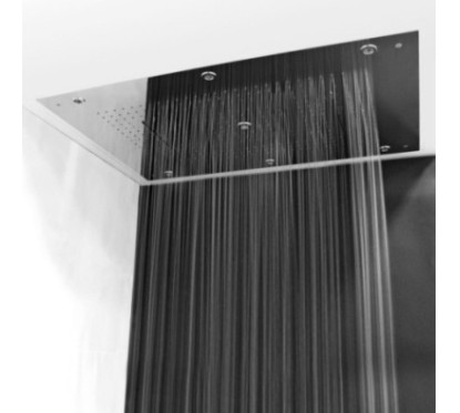 RECTANGULAR Soffione ad incasso rettangolare 500x400 getto pioggia in acciaio inox finitura super mirror