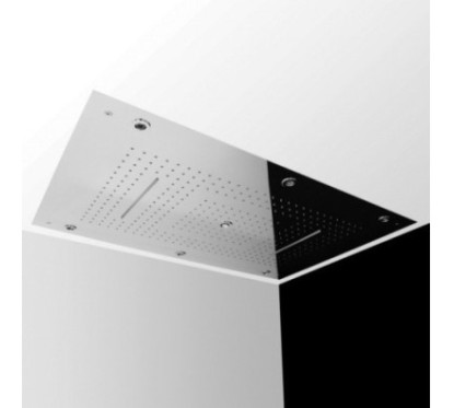 RECTANGULAR Soffione ad incasso rettangolare 500x400 getto pioggia in acciaio inox finitura super mirror