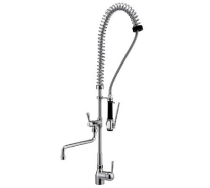 ISOLA monocomando a molla per lavello con doccia finitura cromo