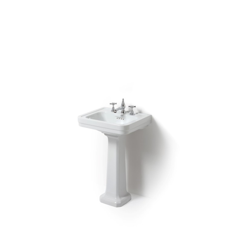 ALBANO lavabo 50 cm + colonna finitura bianco lucido