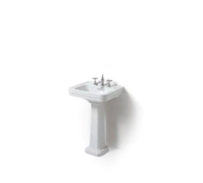 ALBANO lavabo 50 cm + colonna finitura bianco lucido
