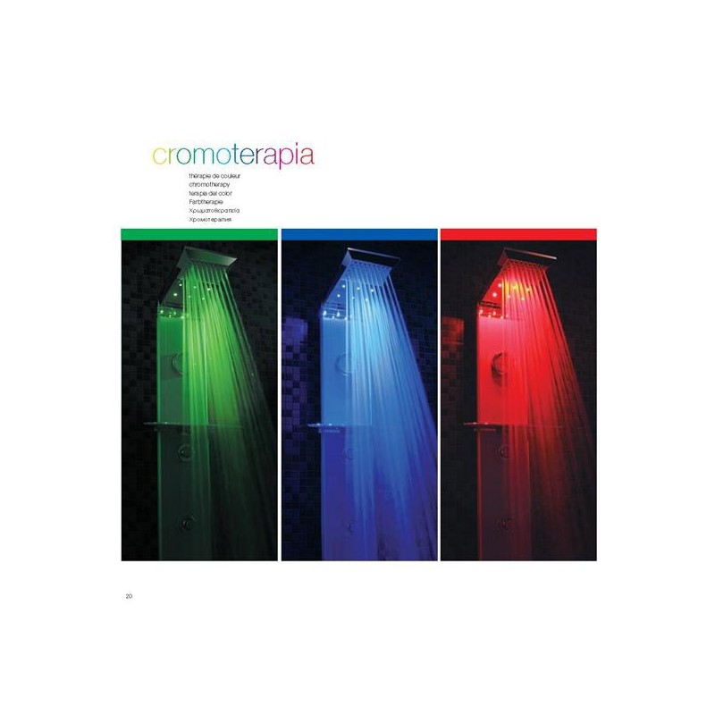 PRISMA CROMOTERAPIA pannello doccia monocomando 185 finitura cromo