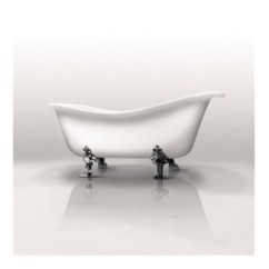 ETHOS vasca da bagno freestanding con scarico e piedi cromo