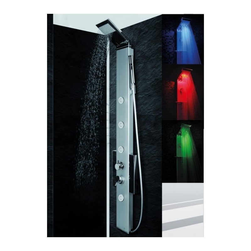 EVO 140 pannello doccia CROMOTERAPIA monocomando h.140 finitura satinato