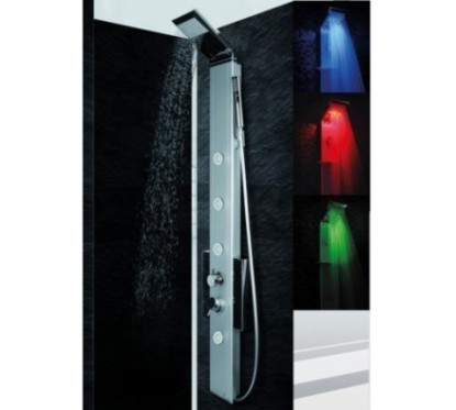 EVO 140 pannello doccia CROMOTERAPIA monocomando h.140 finitura satinato