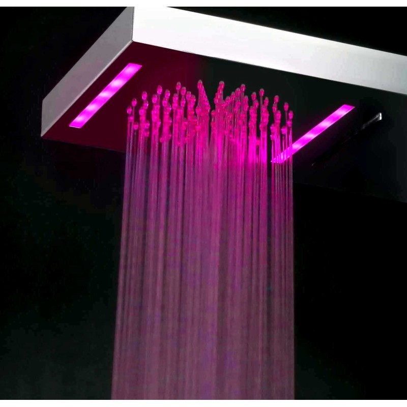 BAGNO ITALIANO IRIS WATER FALL soffione doccia rettangolare  - pioggia - cascata -cromoterapia - finitura cromo