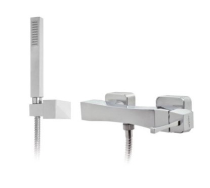 EOS Monocomando doccia esterno con kit doccia finitura cromo spazzolato