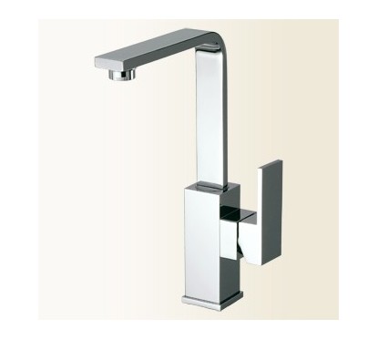 NEW SPACE Miscelatore monocomando per lavabo con canna alta finitura nickel spazzolato