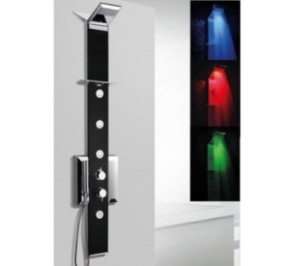 EVO 140 pannello doccia CROMOTERAPIA monocomando h.140 finitura nero