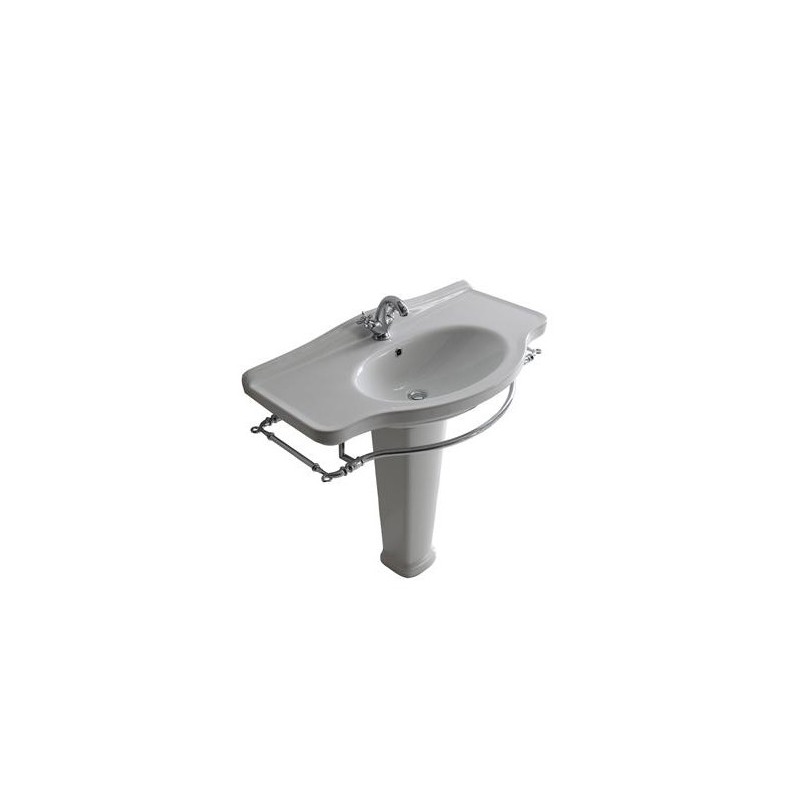 ETHOS lavabo cm 95 monoforo + colonna finitura bianco
